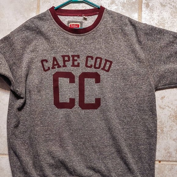 Cape Cod Vintage style college Grey and Burgundy Sweatshirt - Picture 1 of 12